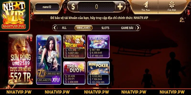 Nhatvip đặc biệt giới thiệu một loạt mini game độc đáo